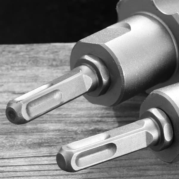 Vedklyvsborr - skruvkonborr i kolstål, stockklyvsborr + rund skaftadapter Drill bit + round shank adapter