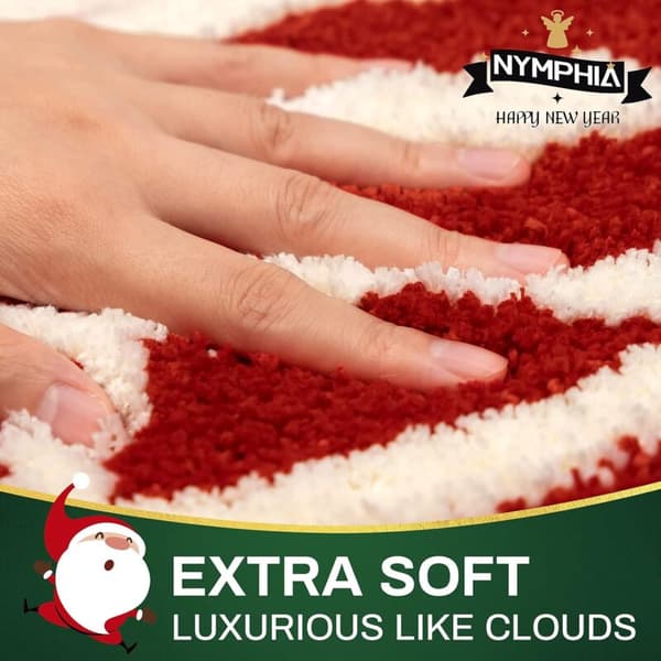 Soft Red Bathroom Mat, Non-Slip Microfiber, Machine Washable, 20\"