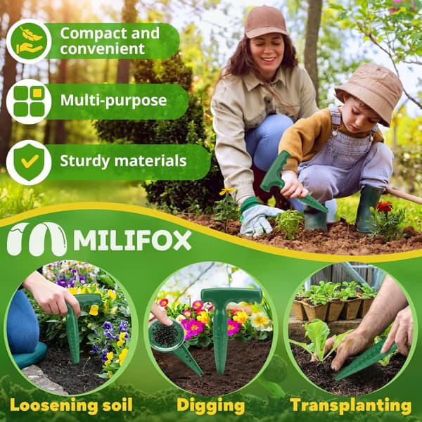 Soil Turning Tool Bulb Planter - Made of plastic with graduations for precise planting, this handheld...