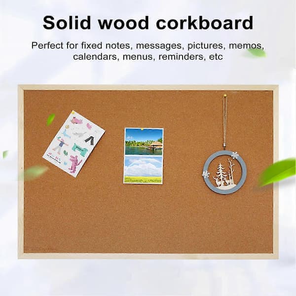 1 Set Cork Bulletin Board Durable Versatile Wooden Frame Cork Board for Notes Messages Pictures Memos S S