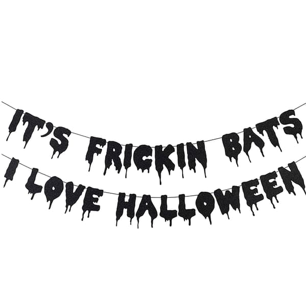 Sort glitrende Halloween-banner, Halloween-temafestdekorationer