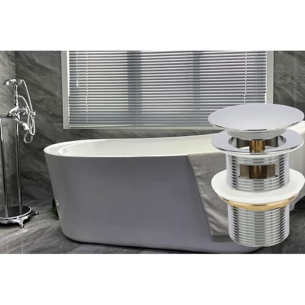 Chrome Freestanding Bathtub Stopper, Compatible with Drain Kit (FMY)