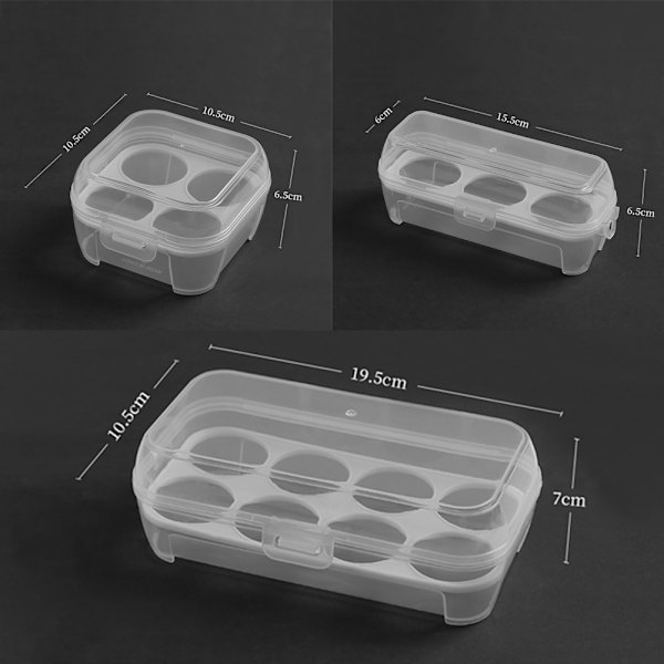 3/4/8 Grid Egg Storage Box with Egg Tray Portable Shockproof Egg Box for Camping 3 Grids 3 Grids
