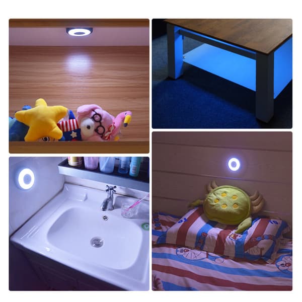 Bilens innvendige LED-leselys USB-lading taklampe blå hvit rund lampe