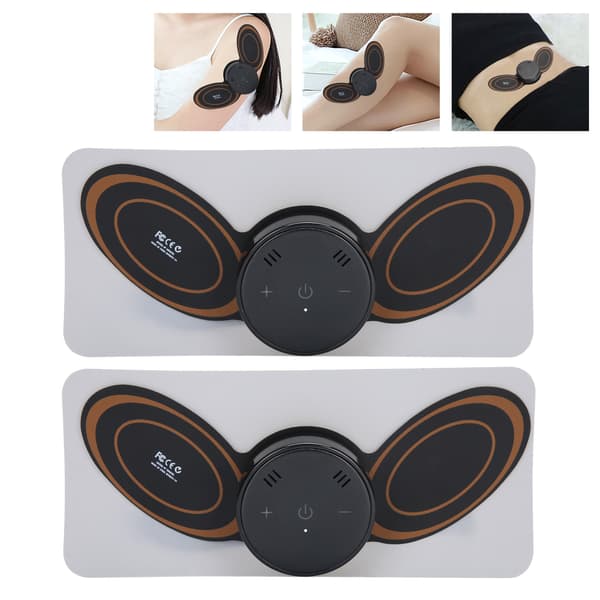 Mini Neck Massager Electric Battery Fatigue Relief Pulse Cervical Massage Sticker Pad Black
