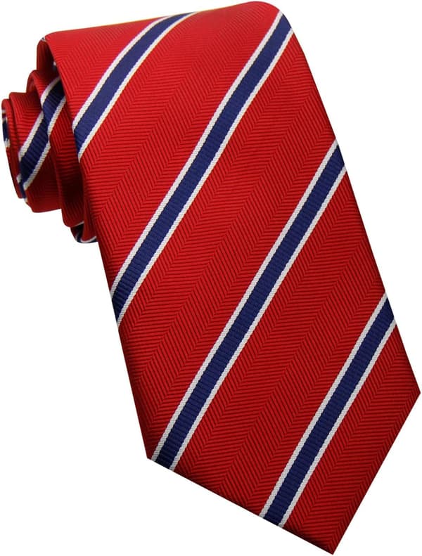 Herre 3,15\" stribede slips Klassisk ternet forretningsslips til bryllup dimission rød blå hvid - Red Blue White