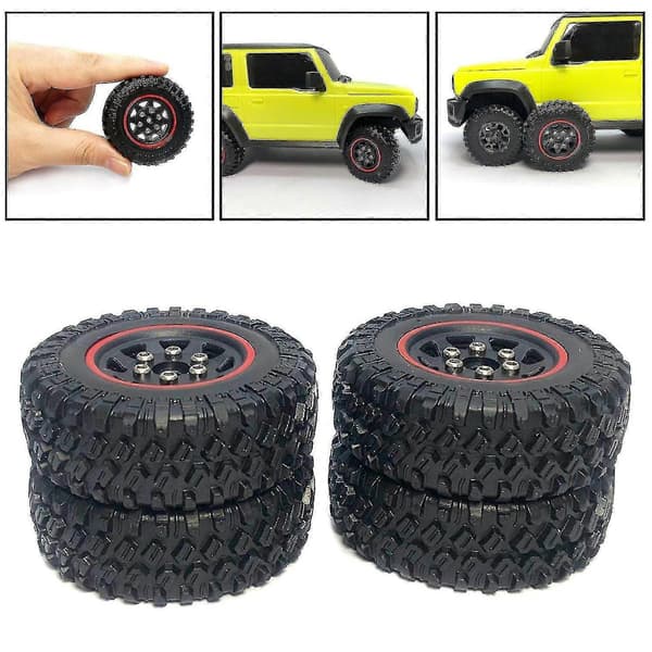 4 stk 1/16 Gummidæk til Xmykc01cm Jimny Rc Hobbybil Crawler Diy Tilbehørsdele - Rød