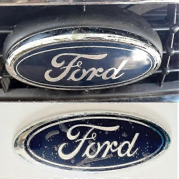 Til Ford Mærke Oval Blå/Krom 145x60mm Front/Bag Emblem Focus Mondeo Transit