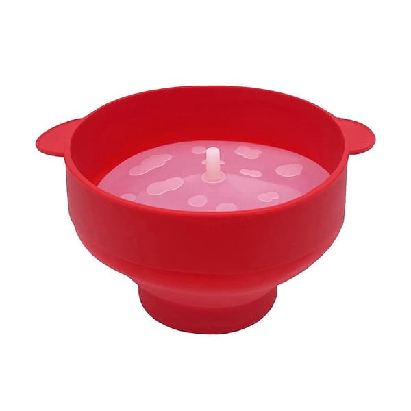 Popcornmaskin med lokk - Silikon Popcorn Maker Sammenleggbare Popcornskåler Popcornbeholder