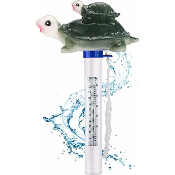 Flydende pooltermometer med snor, flydende stødabsorberende pooltermometer med snor