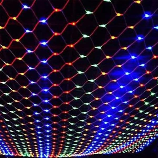 Decorative Light Net 320 LED, Christmas Lighting Net 3x3 m, Light String Curtain - for Patio and Party, Waterproof IP44 multicolored multicolored