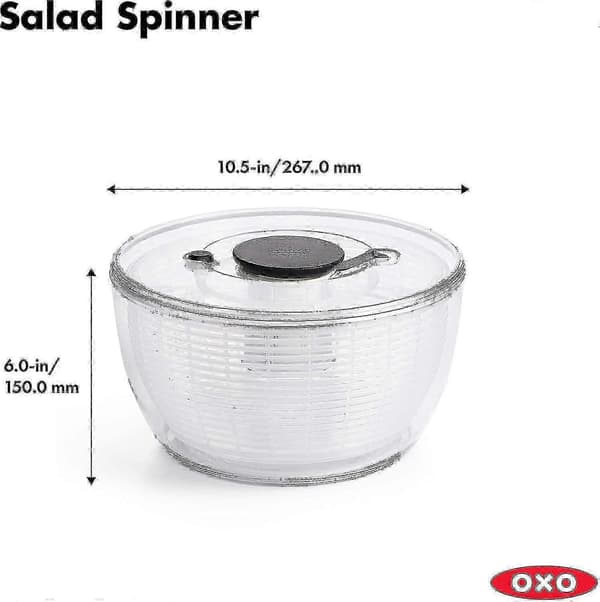 Large 6.22 Quart Clear Glass Salad Spinner with Grip - Perfect for Fresh Greens [PB]