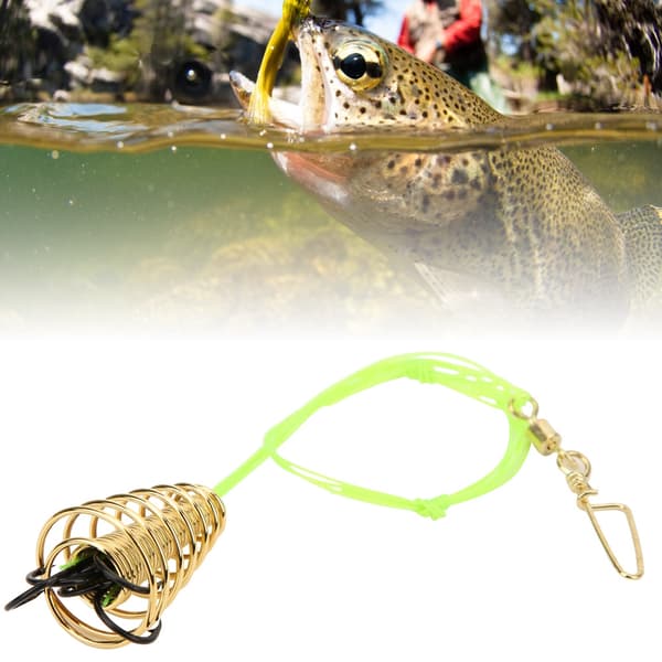 4pcs Fishing Baits Traps Barbed Fish Feeder Basket Holder Lure Hook Cage with Spring for Saltwater8#