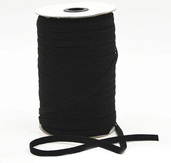 Flettet elastikbånd, sort elastikbånd — 0,3 cm x 180 meter