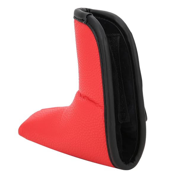 Golf L-shaped Putter Headcover Slotted Blank PU Waterproof Fabric Thick Plush Protection (red)