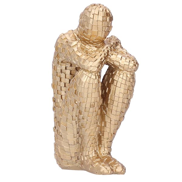 Abstrakt tenker figur statue kontor hjem dekorasjon tilbehør håndverk (gull)
