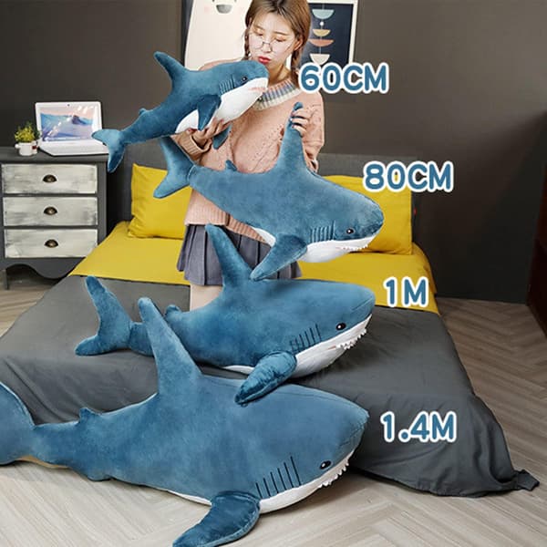 (60cm/23.62 inches, Blue) Giant Shark Plush Pillow Soft Stuffed Anim
