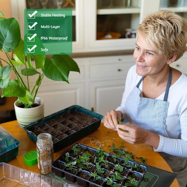 Plant Heating Mat 25x52cm 2-pack, 20W Waterproof Plant Heating Mat for Hydroponic Germination 2PCS