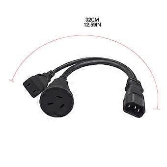IEC320 C14 til Nema 1-15R+AU10A/16A AC-strømadapterkabel, 3-polet han til hun strømstikledning 16A 16A