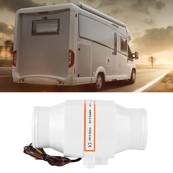3-tommer Inline Marine Lænseventilator Stille Stærk Ventilationsventilator til Yacht Båd Autocamper (12V)