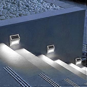 2-pak solcellelamper til hegn - 6 LED til trappetrin - Vandtætte udendørs væglamper - Hegnlamper - Veil