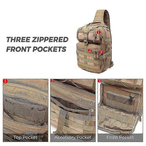 Taktisk Sling Bag Militær Skuldertaske Molle Assault Range Taske