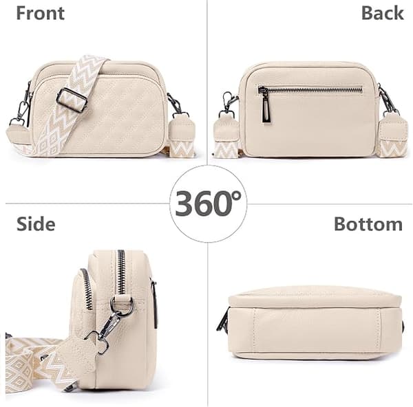 Crossbody-tasker til kvinder, ægte læder Cross Body-taske til kvinder med justerbar bred rem, flere lommer, håndtasker