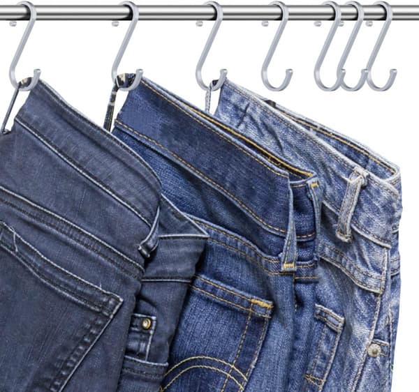 10-pack S-krokar i zinklegering för köksredskap och badrumsförvaring Vit 8,5 x 3,5 cm