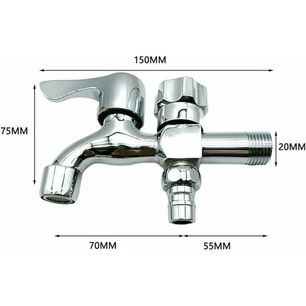 Udendørshane, dobbeltudløbshane, dobbeltudløbs havehane, messingudløbshane, dobbeltudløb 1/2-interface