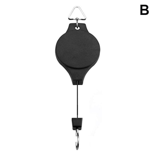 Retractable Plant Pulleys Flower Basket Hook Adjustable Telescopic Black Hook A 1pcs A 1pcs