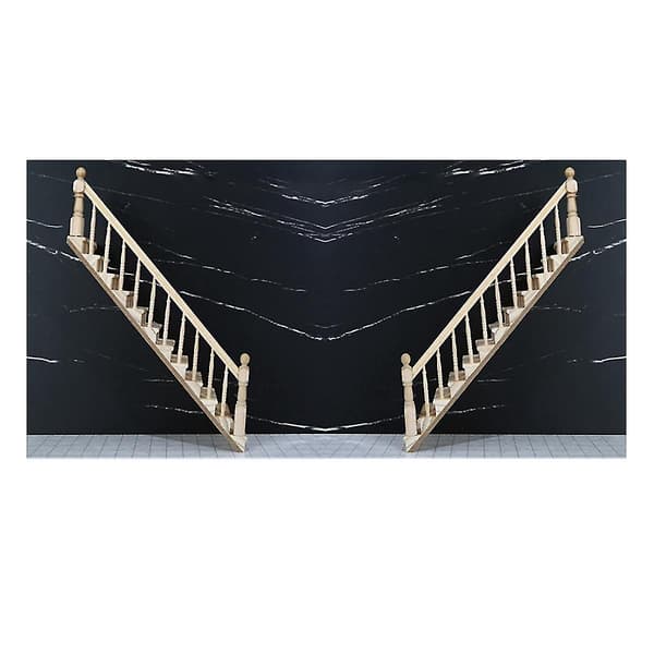 1:12 DIY Miniature Tilbehør Højre Trappegelænder Træ Møbel Legetøj Børnegave Jul M