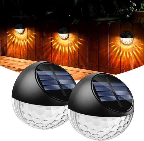 Aurinkokenno LED ulkoseinävalaisin vedenpitävä IP65 lämmin valkoinen valo, Ou