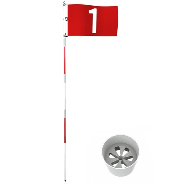 Golfflagg 180 cm for hage, innendørs, putting green, golfhullkopp og flagg for puttingtrening
