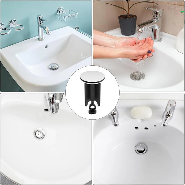2 stk vaskepropp, kjøkkenvaskplugg, avløpsplugg, servantplugg, badekarpropp Ø40mm