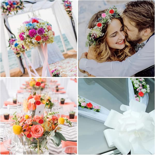 Røde kunstige blomster, 144 stykker mini kunstige roser, små kunstige roser til bryllup, hårspænder, pandebånd, tilbehør, gør B