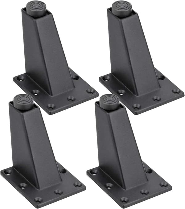 4 justerbara svarta möbelben i aluminiumlegering, triangulära köksfötter, soffbordsskåp, arbetsbänk, vin