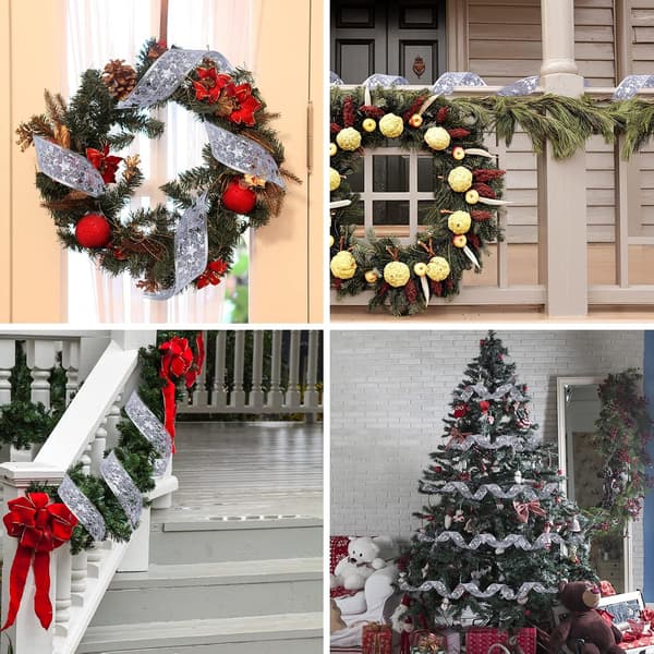 13ft/4m Silver Multicolor Ribbon Lights Battery Operated Christmas