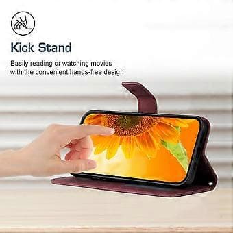 Wallet Case for Oppo A58 4G Sunflower Pattern Stand Leather Case with Hand Strap Style F