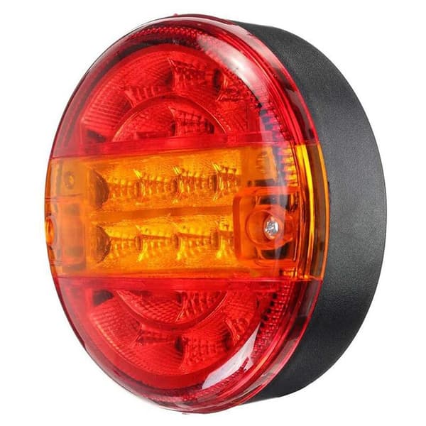 12V-24V Universal 20 LED Bilhenger Vogn Lys Lastebil Baklys Brems Stopp Indikator Blinklys Rund