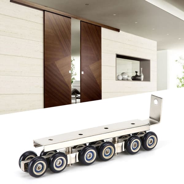 2 Pcs Household 12-Wheel Hanger Roller Silent Sliding Door Gate Roller Pulley Door Wardrobe Hardware Kit