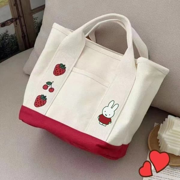 Canvas Handbag for Women, Solid Color, Casual, Large Capacity Red Red