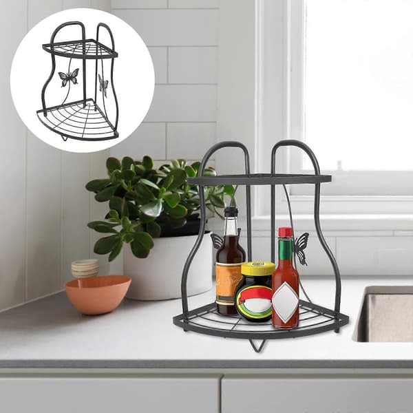 Triangle Shelves Corner Spice Rack Shelf Bathroom Corner Organizer Cosmetic Organizer Shelf Kitchen Shelf Riser