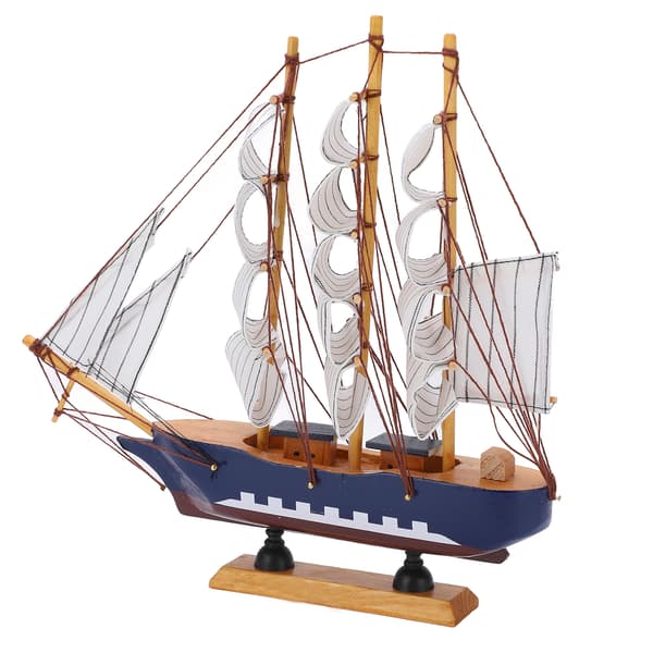 Model Ship Mediterranean Style High Density Natural Pine Wood Durable Vivid Colors Ship Model