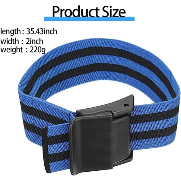 Blood Flow Restriction Bands, Arms and Legs and Glute Training, Occlusion Training Bands - 2-pack Blue blue