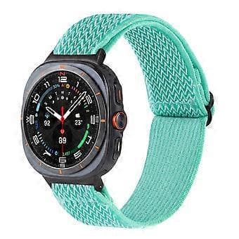 Compatible for Samsung Galaxy Watch Ultra 47mm Woven Strap Wave Texture Watch Band (Light Green)