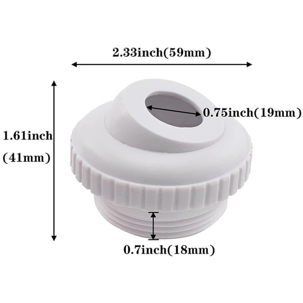 (3-pack) Poolmunstycke - 0,75 tum SP1419d flödesinloppskoppling