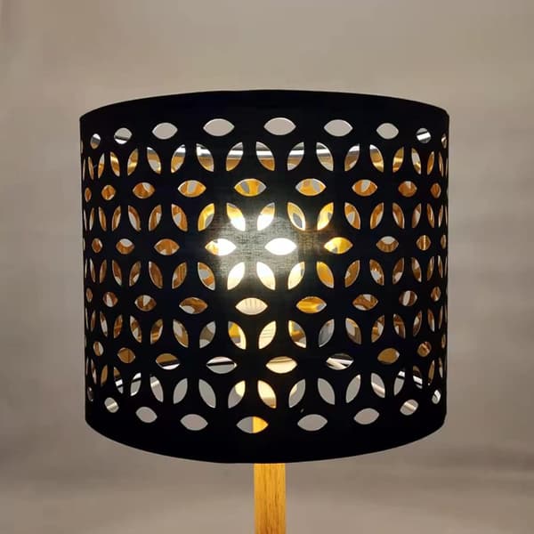 2-pack Cylindrical Black Drum Lamp Shades, Suitable for Pendant or Table Lamps, Perforated Copper Inner Shades Kit (25cm Diameter)