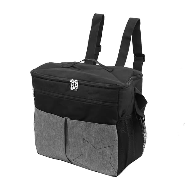 Mamma Messenger Bag Large Capacity Stroller Hanging Organizer Waterproof Handbag Black