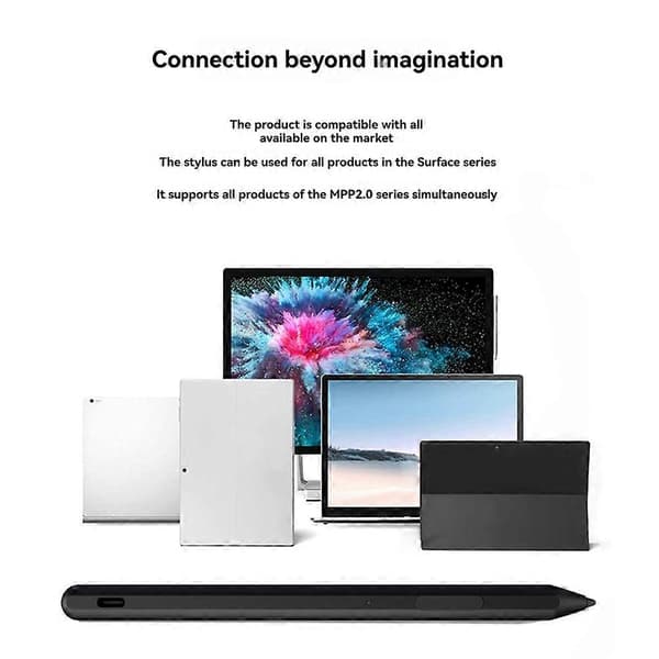 MPP 2.0 Styluspen til Surface Pro 11 10 9 8 7 6 5 4 X til Surface Go 4 3 2 1 4096 Trykfølsomhed Styluspen B Sølv Silver
