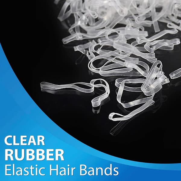 500 stk. elastikker, elastisk hårbånd, lille hårbånd, transparent hårbånd, hårelastik, transparent hårbånd, lille elastisk bånd Klar Clear